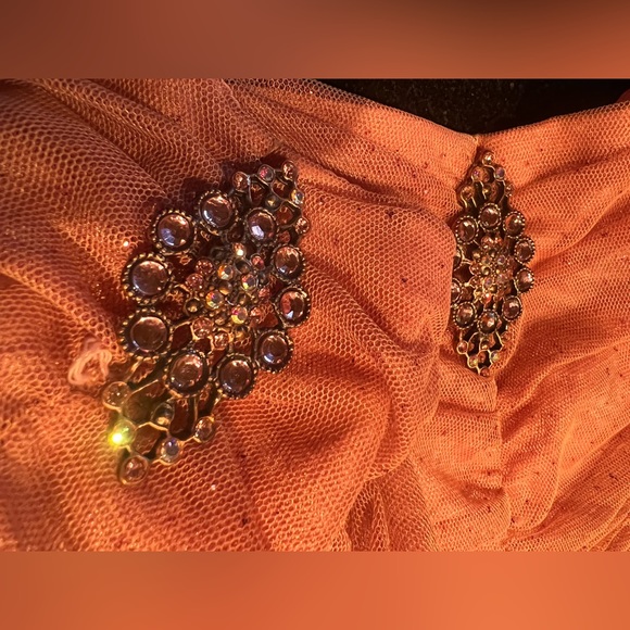 Love Tease Strapless Pleated Corset Gowns Metallic Blush Pink NWT (7) - Picture 12 of 14